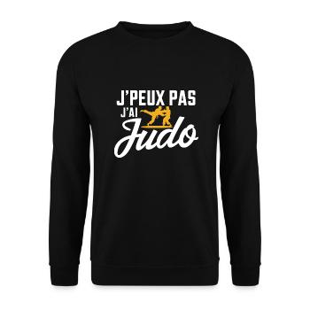 Ich kann nicht, ich habe Judo - Unisex Pullover - Schwarz - Vorne - Alina (178cm) & Michal (187cm)