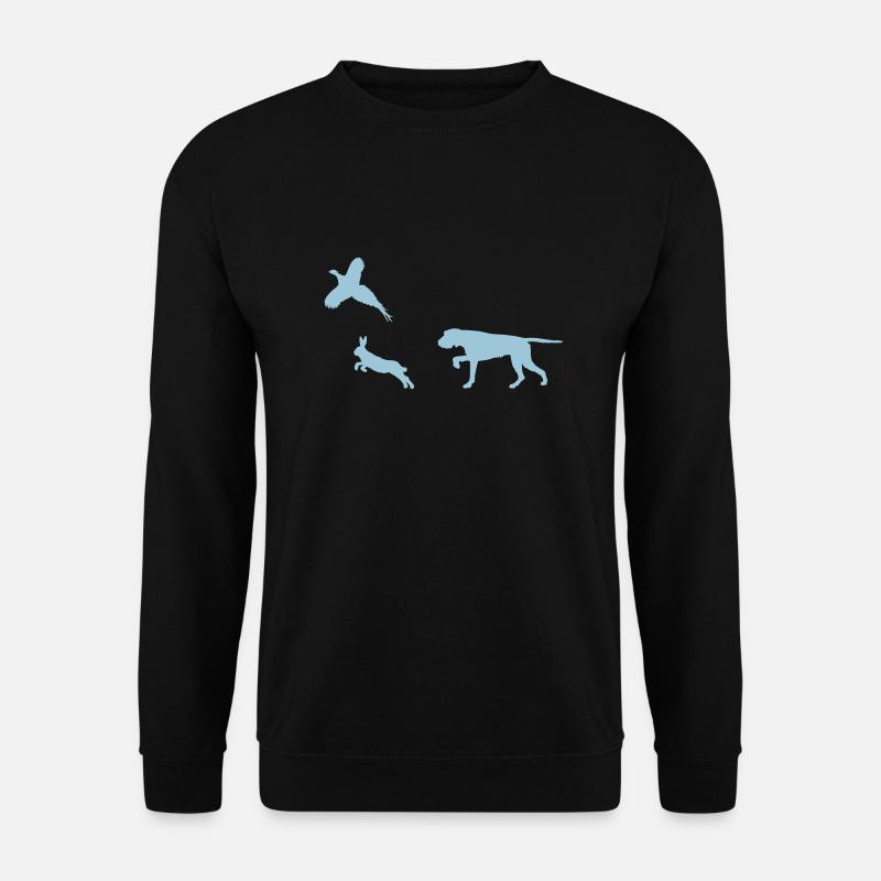 Ungarisch Drahthaar - Hase & Fasan - Silhouette - Unisex Pullover - Schwarz
