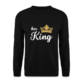 T-shirt couple Queen - King - Sweat-shirt Unisexe - noir - Devant - Alina (178cm) & Michal (187cm)