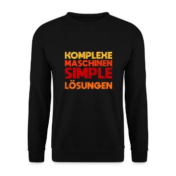 Komplexe Maschinen, Simple Lösungen - Unisex Pullover - Schwarz - Vorne - Alina (178cm) & Michal (187cm)