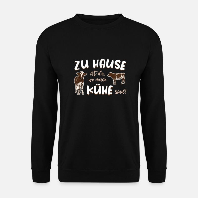 Zu Hause ist da wo meine Kühe sind - Unisex Pullover - Schwarz