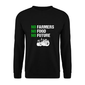 Pas d’agriculteurs, pas de nourriture, pas d’avenir Agriculteurs - Sweat-shirt Unisexe - noir - Devant - Alina (178cm) & Michal (187cm)