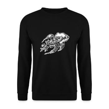 Sea Turtle Skilpadde Skildpadde - Unisex Sweatshirt - black - Front - Alina (178cm) & Michal (187cm)