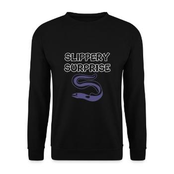 Slippery Eel Fishing Surprise Eel - Unisex Sweatshirt - black - Front - Alina (178cm) & Michal (187cm)