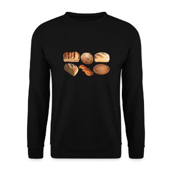 brot broetchen crossaint baecker baguette bread bu - Unisex Pullover - Schwarz - Vorne - Alina (178cm) & Michal (187cm)