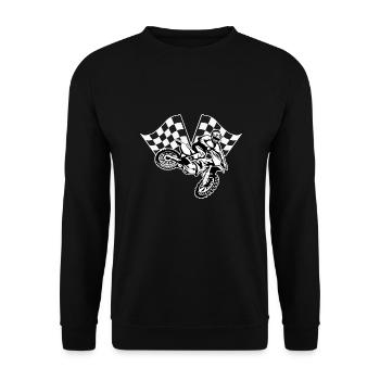 Motocross Motorcross - Unisex Pullover - Schwarz - Vorne - Alina (178cm) & Michal (187cm)