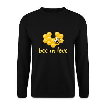 bee in love Comic Bee Beekeeping Heart Honeycomb - Unisex Sweatshirt - black - Front - Alina (178cm) & Michal (187cm)