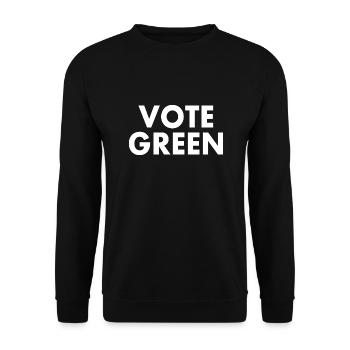 Vote green - Unisex Pullover - Schwarz - Vorne - Alina (178cm) & Michal (187cm)