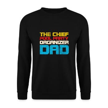 Le père organisateur en chef de la fête de la piscine - Sweat-shirt Unisexe - noir - Devant - Alina (178cm) & Michal (187cm)
