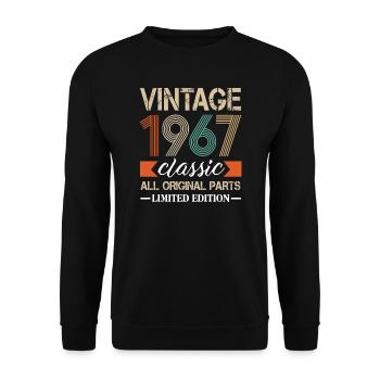 Naissance 1967 naissance anniversaire rétro - Sweat-shirt Unisexe - noir - Devant - Alina (178cm) & Michal (187cm)