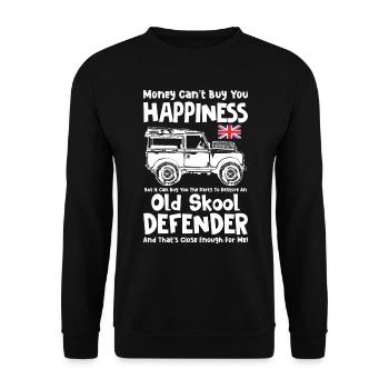 Landy Defender Retro Classic - Unisex Sweatshirt - black - Front - Alina (178cm) & Michal (187cm)