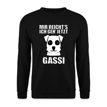 Mir reicht's ich geh jetzt Gassi - Unisex Pullover - Schwarz - Vorne - Alina (178cm) & Michal (187cm)
