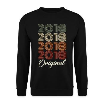 2018 Original Vintage Birthday Gift 2018 - Unisex Sweatshirt - black - Front - Alina (178cm) & Michal (187cm)