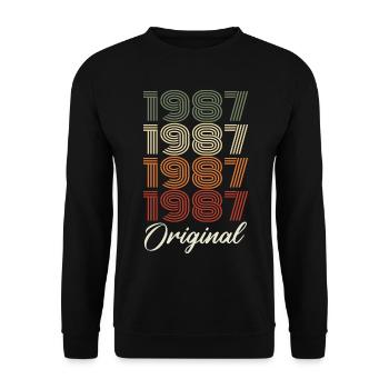 1987 Cadeau D'anniversaire Vintage Original 1987 - Sweat-shirt Unisexe - noir - Devant - Alina (178cm) & Michal (187cm)