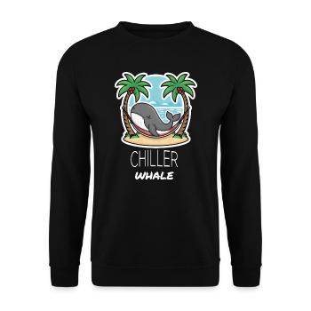 Chiller Whale - Unisex Sweatshirt - black - Front - Alina (178cm) & Michal (187cm)