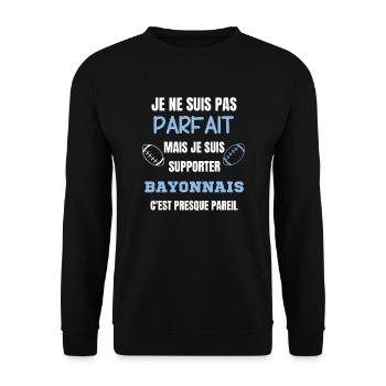 Supporter Bayonnais Rugby - Sweat-shirt Unisexe - noir - Devant - Alina (178cm) & Michal (187cm)