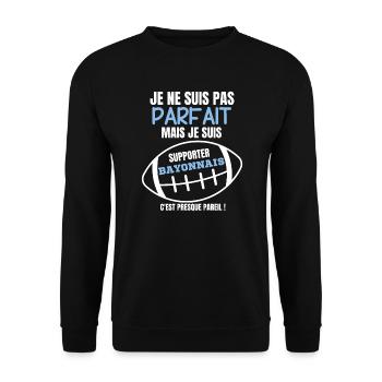 Supporter Bayonnais Rugby - Sweat-shirt Unisexe - noir - Devant - Alina (178cm) & Michal (187cm)