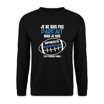 Supporter Parfait Montpellier Rugby - Sweat-shirt Unisexe - noir - Devant - Alina (178cm) & Michal (187cm)