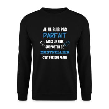 Supporter Parfait Montpellier Rugby - Sweat-shirt Unisexe - noir - Devant - Alina (178cm) & Michal (187cm)