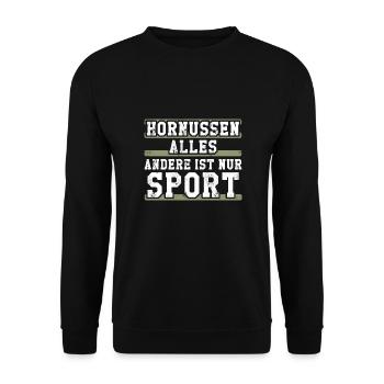 Hornussen alles andere ist nur Sport - Unisex Pullover - Schwarz - Vorne - Alina (178cm) & Michal (187cm)