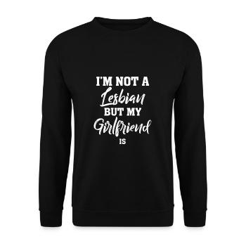Je ne suis pas lesbienne mais ma copine est lesbienne - Sweat-shirt Unisexe - noir - Devant - Alina (178cm) & Michal (187cm)