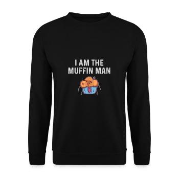 Je suis l’homme à muffins chemise drôle muffin homme - Sweat-shirt Unisexe - noir - Devant - Alina (178cm) & Michal (187cm)