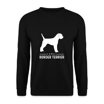 Border Terrier Dog White Silhouette - Unisex Sweatshirt - black - Front - Alina (178cm) & Michal (187cm)