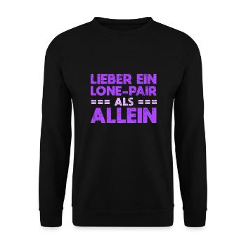 Lieber Ein Lone-Pair Als Allein - Unisex Pullover - Schwarz - Vorne - Alina (178cm) & Michal (187cm)