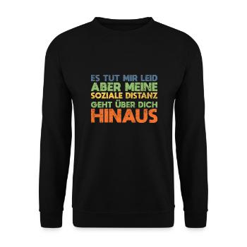 Es Tut Mir Leid, Aber Meine Soziale... - Unisex Pullover - Schwarz - Vorne - Alina (178cm) & Michal (187cm)