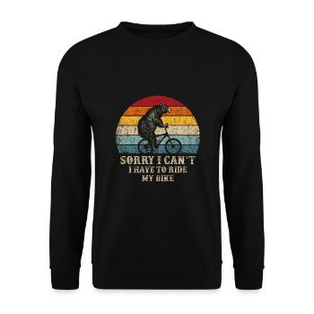 Bike Bear BMX Retro Funny Saying Vintage - Unisex Sweatshirt - black - Front - Alina (178cm) & Michal (187cm)