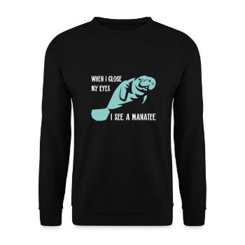 I dream of manatee and dugong - Unisex Sweatshirt - black - Front - Alina (178cm) & Michal (187cm)