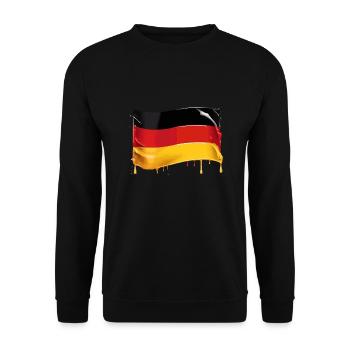 DEUTSCHLANDFLAGGE FAHNE DEUTSCHLAND - Unisex Pullover - Schwarz - Vorne - Alina (178cm) & Michal (187cm)