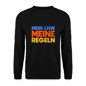 Mein LKW, Meine Regeln - Unisex Pullover - Schwarz - Vorne - Alina (178cm) & Michal (187cm)