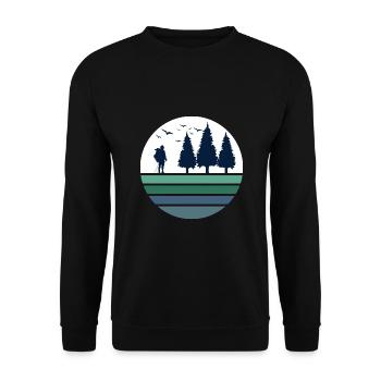 hiking adventure hiking time black forest trekking - Unisex Sweatshirt - black - Front - Alina (178cm) & Michal (187cm)