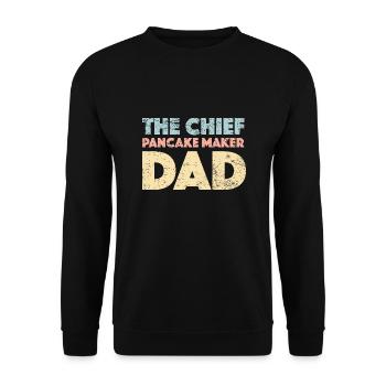 The Chief Pancake Maker Dad - Unisex Pullover - Schwarz - Vorne - Alina (178cm) & Michal (187cm)