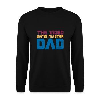 The Video Game Master Dad - Unisex Sweatshirt - black - Front - Alina (178cm) & Michal (187cm)
