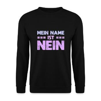 Mein Name Ist Nein - Unisex Pullover - Schwarz - Vorne - Alina (178cm) & Michal (187cm)