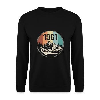 Original 1961 Birthday Gift - 1961 - Unisex Sweatshirt - black - Front - Alina (178cm) & Michal (187cm)