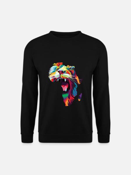 Africa Map Lion Safari Savannah Wild Africa - Unisex Sweatshirt - black