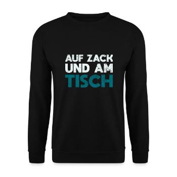 Auf Zack Und Am Tisch - Unisex Pullover - Schwarz - Vorne - Alina (178cm) & Michal (187cm)