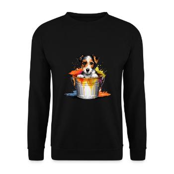 Foxterrier Hund Hunderasse - Unisex Pullover - Schwarz - Vorne - Alina (178cm) & Michal (187cm)