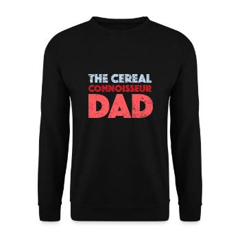 The Cereal Connoisseur Dad - Unisex Sweatshirt - black - Front - Alina (178cm) & Michal (187cm)