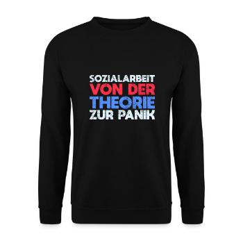 Sozialarbeit - Von Der Theorie Zur Panik - Unisex Pullover - Schwarz - Vorne - Alina (178cm) & Michal (187cm)