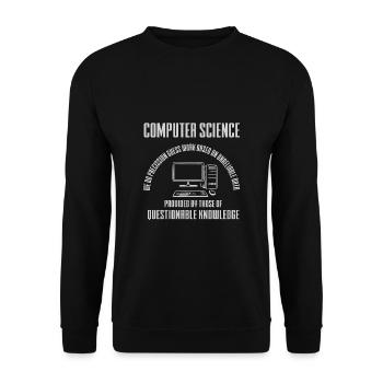 Lustiger Informatiker Spruch, Informatik - Unisex Pullover - Schwarz - Vorne - Alina (178cm) & Michal (187cm)
