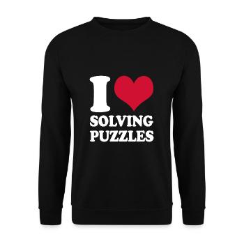 Puzzle I Love Solving Puzzles - Unisex Sweatshirt - black - Front - Alina (178cm) & Michal (187cm)