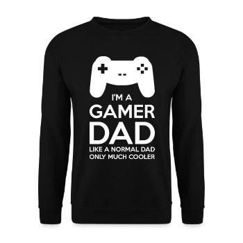 GAMER PAPA - Sweat-shirt Unisexe - noir - Devant - Alina (178cm) & Michal (187cm)