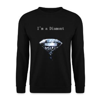 Ich bin ein Diamant - Unisex Pullover - Schwarz - Vorne - Alina (178cm) & Michal (187cm)