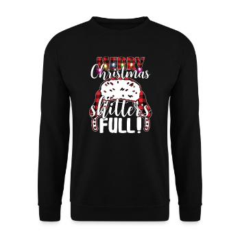 Joyeux Noël Shitter’s Full - Sweat-shirt Unisexe - noir - Devant - Alina (178cm) & Michal (187cm)