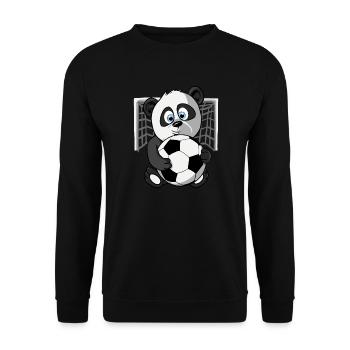 Fußball Panda Fußballspieler Torwart - Unisex Pullover - Schwarz - Vorne - Alina (178cm) & Michal (187cm)