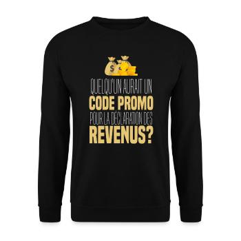 Gouvernement humour impôt revenu riche business - Sweat-shirt Unisexe - noir - Devant - Alina (178cm) & Michal (187cm)